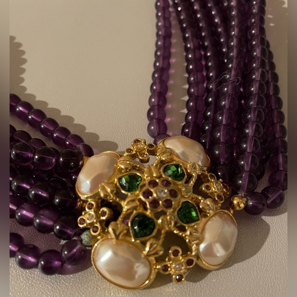 Vintage Elizabeth Taylor "Forever Violet" Statement Necklace 1994 Collection - Picture 5 of 16
